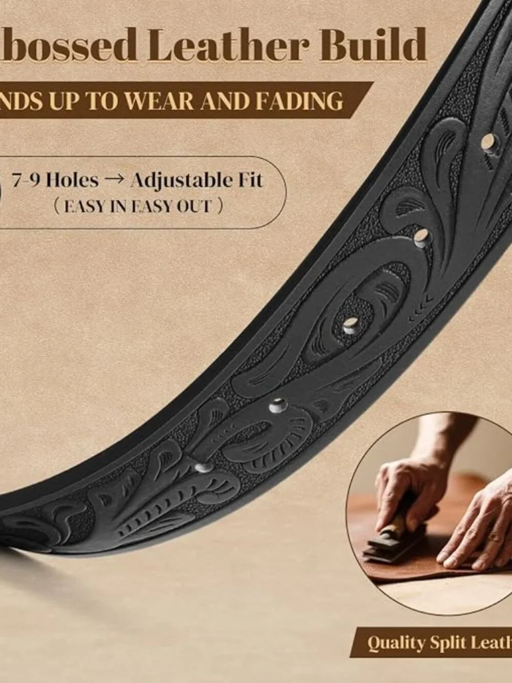 Leather Rodeo Cowboy Belts for Men & Women